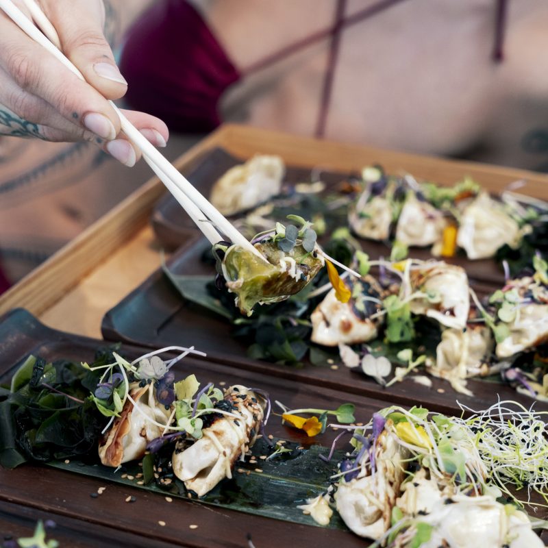 Seafood tasting menu enjoyed at sea during a sailing experience