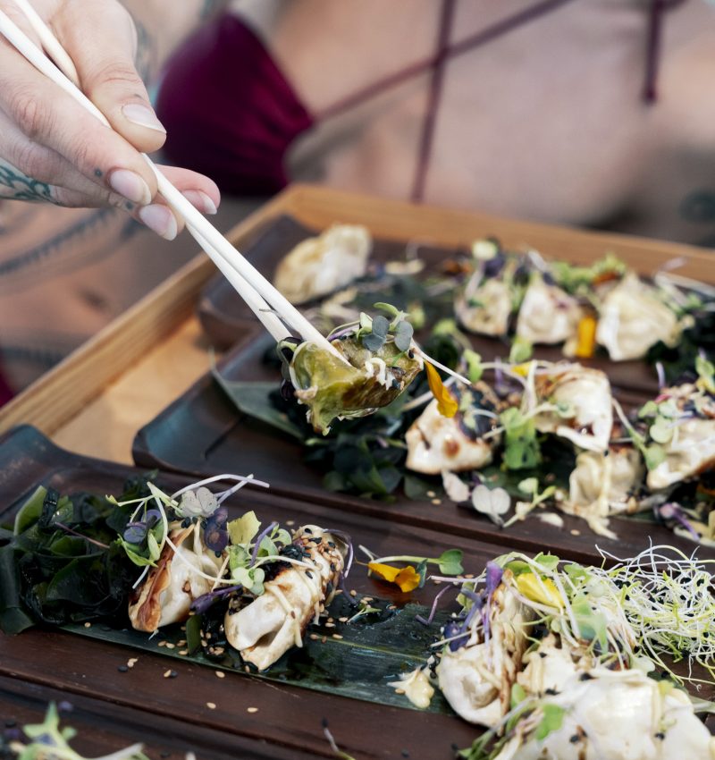 Seafood tasting menu enjoyed at sea during a sailing experience