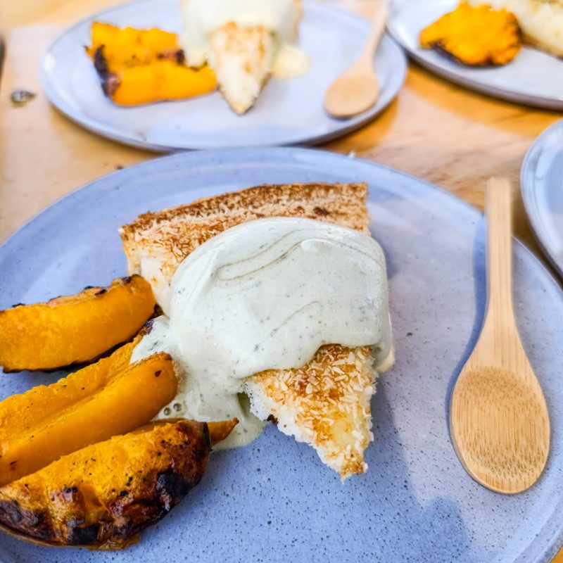 Brunch dessert served on board during sailing Palma de Mallorca