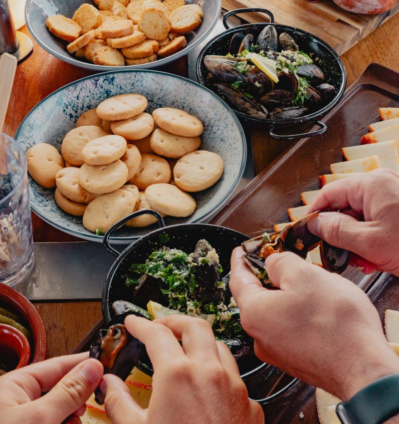 Mediterranean-style dishes served during sailing Palma de Mallorca
