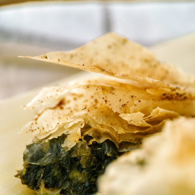 Spinach filo pastry served on a private boat tour Mallorca